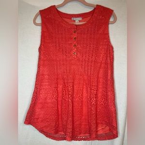 db est 1962 Coral Crochet Lined Tank sz M